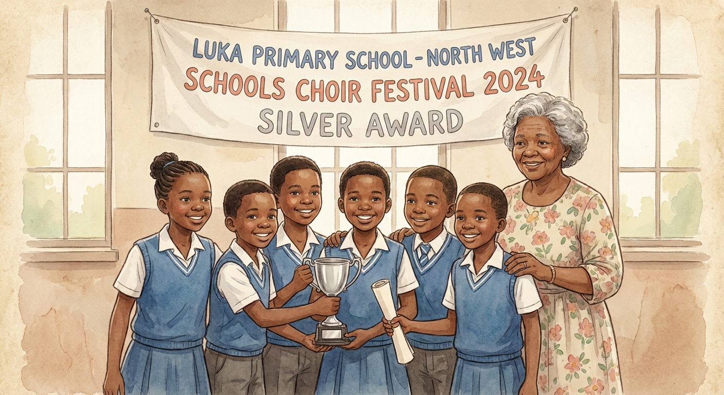 Choir holding a silver trophy