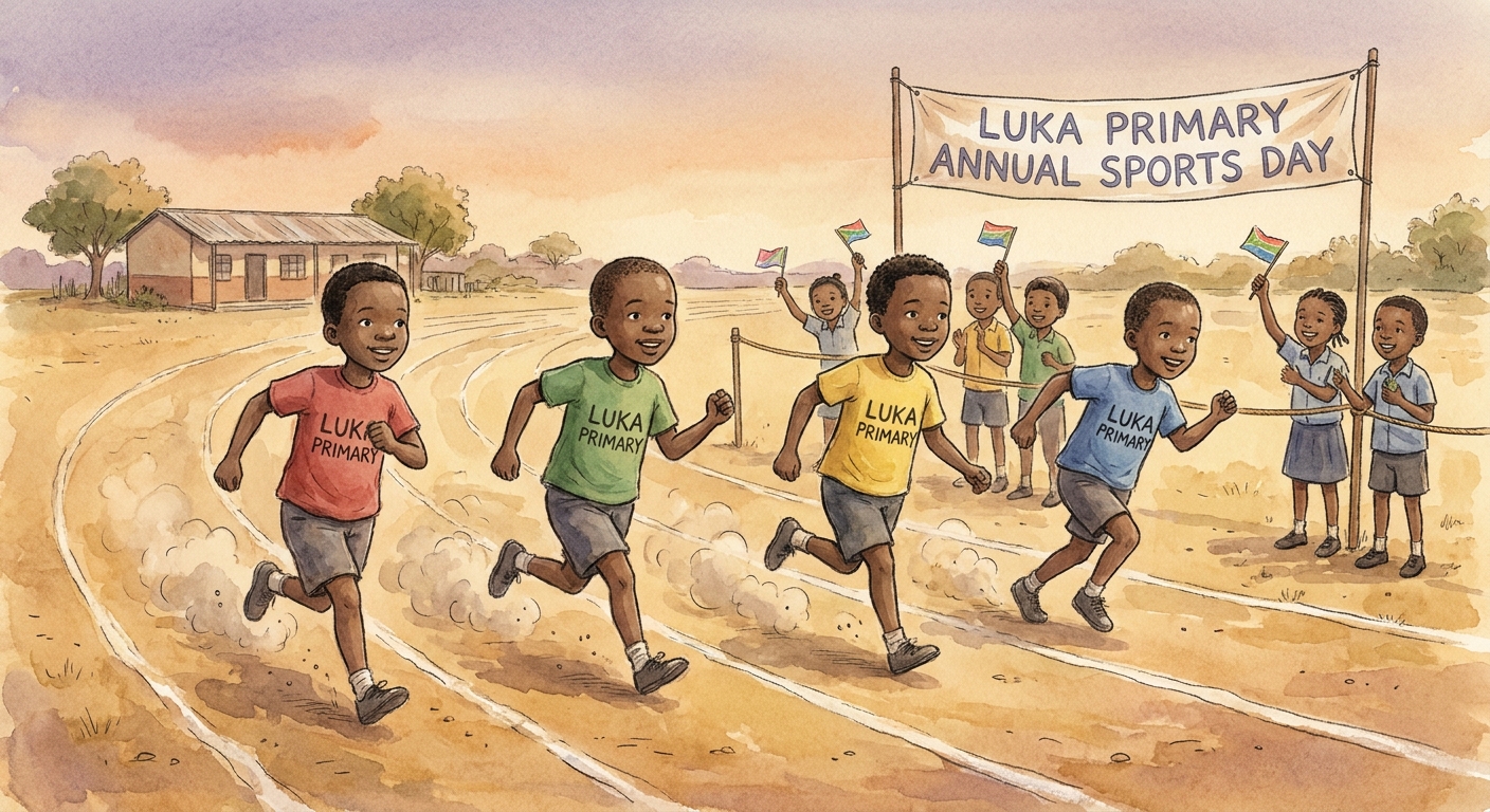 Sports day relay race finish